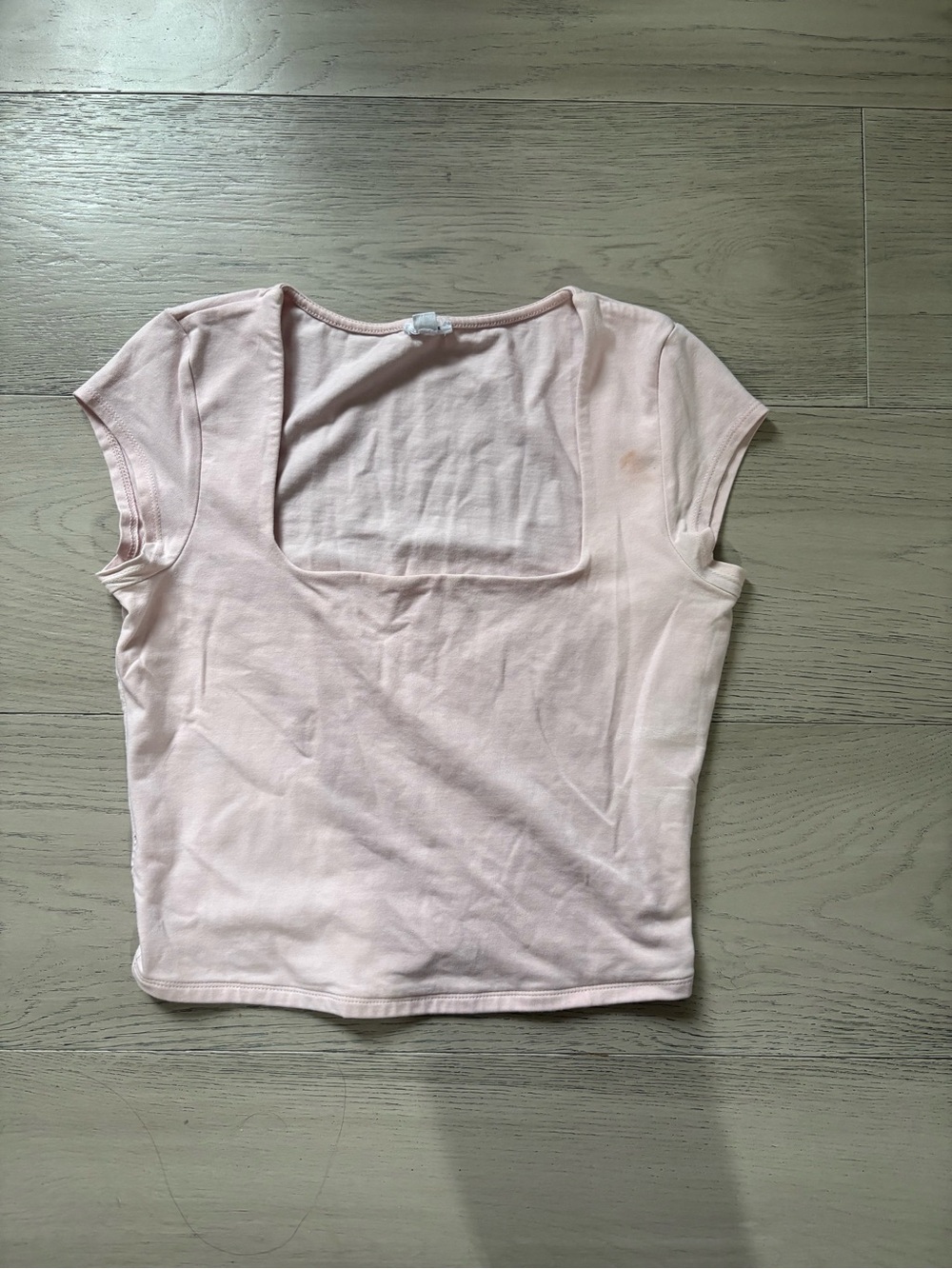 Garage Women's Light Pink Square Neck Cap Sleeve Top